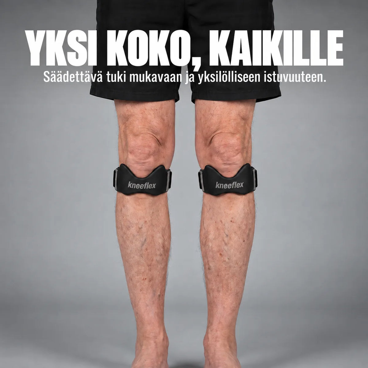 KneeFlex-polvihihnat molemmissa polvissa – yksi koko kaikille
